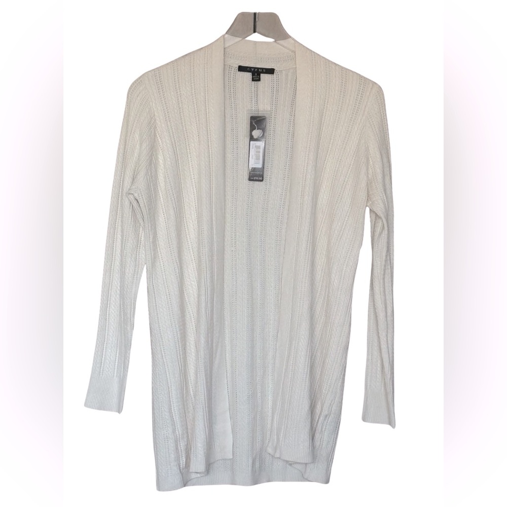 Cyrus: Open Knit Cardigan in Cream‎